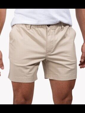 Chubbies Khaki Elastic Waist Shorts Men’s XL 5.5” Inseam Casual Chino